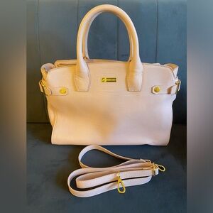 Joy Mangano Pink Saffiano Leather Satchel